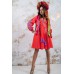 Embroidered Wrap Around Dress "Colouring" Coral